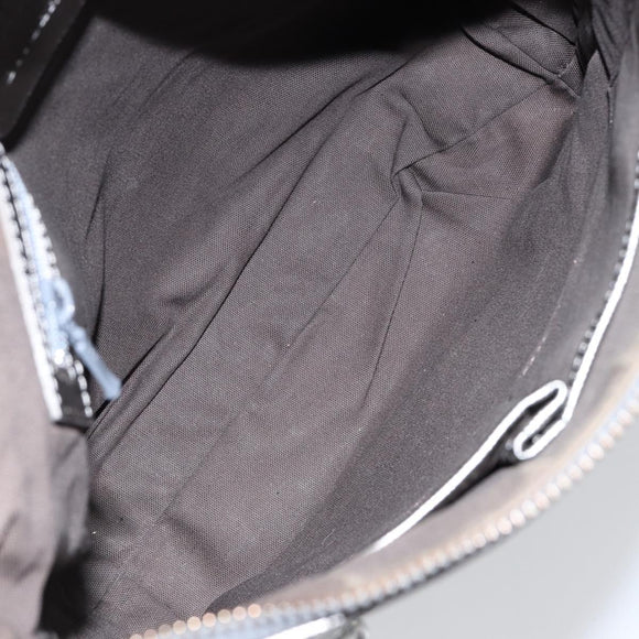 BURBERRY Nova Check Shoulder Bag Canvas Leather Beige Silver Auth 151035