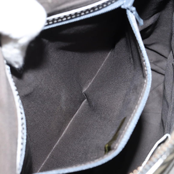 BURBERRY Nova Check Shoulder Bag Canvas Leather Beige Silver Auth 151035