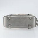 BURBERRY Nova Check Shoulder Bag Canvas Leather Beige Silver Auth 151035-5