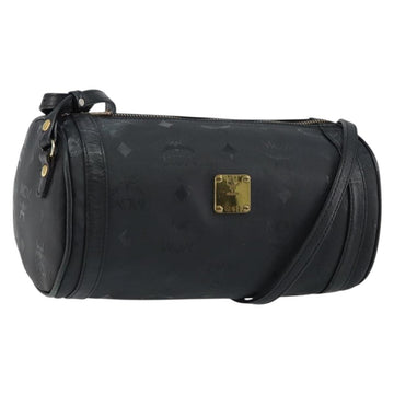 MCM Vicetos Logogram Shoulder Bag PVC Black Gold Auth 151037