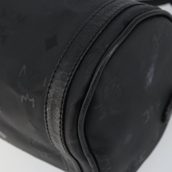 MCM Vicetos Logogram Shoulder Bag PVC Black Gold Auth 151037