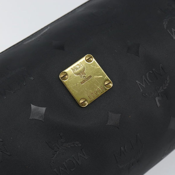 MCM Vicetos Logogram Shoulder Bag PVC Black Gold Auth 151037