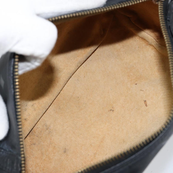 MCM Vicetos Logogram Shoulder Bag PVC Black Gold Auth 151037