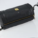 MCM Vicetos Logogram Shoulder Bag PVC Black Gold Auth 151037-6