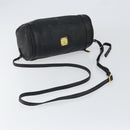 MCM Vicetos Logogram Shoulder Bag PVC Black Gold Auth 151037-7