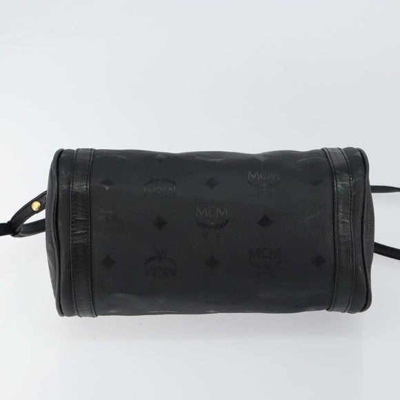 MCM Vicetos Logogram Shoulder Bag PVC Black Gold Auth 151037