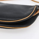 CELINE Shoulder Bag Leather Black Gold Auth 151040-12