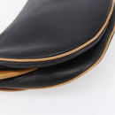 CELINE Shoulder Bag Leather Black Gold Auth 151040-13