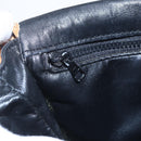 CELINE Shoulder Bag Leather Black Gold Auth 151040-16