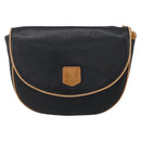 CELINE Shoulder Bag Leather Black Gold Auth 151040-2