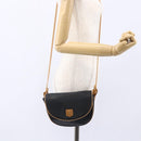 CELINE Shoulder Bag Leather Black Gold Auth 151040-22