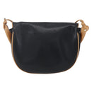 CELINE Shoulder Bag Leather Black Gold Auth 151040-3