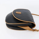 CELINE Shoulder Bag Leather Black Gold Auth 151040-5