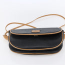 CELINE Shoulder Bag Leather Black Gold Auth 151040-9