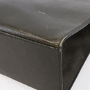 CELINE Hand Bag Leather Khaki Gold Auth 151041-15