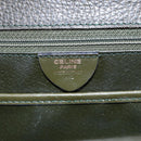 CELINE Hand Bag Leather Khaki Gold Auth 151041-12