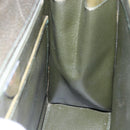 CELINE Hand Bag Leather Khaki Gold Auth 151041-20