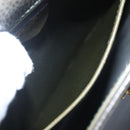 CELINE Hand Bag Leather Khaki Gold Auth 151041-22