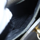 CELINE Hand Bag Leather Khaki Gold Auth 151041-11