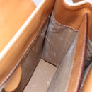 CELINE Macadam Canvas Boston Bag PVC Leather White Gold Auth 151042-20