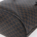 CELINE Macadam Canvas Tote Bag PVC Leather Black Gold Auth 151043-15