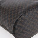 CELINE Macadam Canvas Tote Bag PVC Leather Black Gold Auth 151043-16