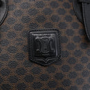 CELINE Macadam Canvas Tote Bag PVC Leather Black Gold Auth 151043-17