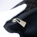 CELINE Macadam Canvas Tote Bag PVC Leather Black Gold Auth 151043-19