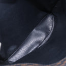 CELINE Macadam Canvas Tote Bag PVC Leather Black Gold Auth 151043-10