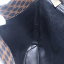 CELINE Macadam Canvas Tote Bag PVC Leather Black Gold Auth 151043-21