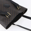 CELINE Macadam Canvas Tote Bag PVC Leather Black Gold Auth 151043-6
