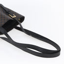 CELINE Macadam Canvas Tote Bag PVC Leather Black Gold Auth 151043-7