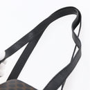 CELINE Macadam Canvas Tote Bag PVC Leather Black Gold Auth 151043-8