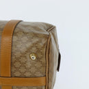 CELINE Macadam Canvas Boston Bag PVC Beige Gold Auth 151045-11