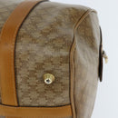 CELINE Macadam Canvas Boston Bag PVC Beige Gold Auth 151045-13