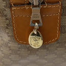 CELINE Macadam Canvas Boston Bag PVC Beige Gold Auth 151045-14