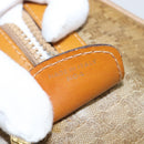 CELINE Macadam Canvas Boston Bag PVC Beige Gold Auth 151045-20