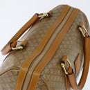 CELINE Macadam Canvas Boston Bag PVC Beige Gold Auth 151045-6