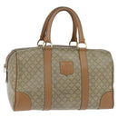 CELINE Macadam Canvas Boston Bag PVC Beige Gold Auth 151046-1