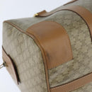 CELINE Macadam Canvas Boston Bag PVC Beige Gold Auth 151046-9