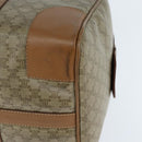 CELINE Macadam Canvas Boston Bag PVC Beige Gold Auth 151046-14