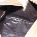 CELINE Macadam Canvas Boston Bag PVC Beige Gold Auth 151046-17