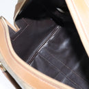 CELINE Macadam Canvas Boston Bag PVC Beige Gold Auth 151046-18