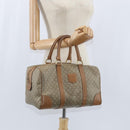 CELINE Macadam Canvas Boston Bag PVC Beige Gold Auth 151046-19