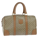 CELINE Macadam Canvas Boston Bag PVC Beige Gold Auth 151046-13