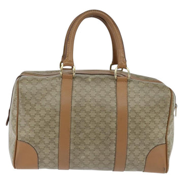 CELINE Macadam Canvas Boston Bag PVC Beige Gold Auth 151046 - 0
