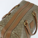 CELINE Macadam Canvas Boston Bag PVC Beige Gold Auth 151046-6