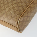 CELINE Macadam Canvas Shoulder Bag PVC Beige Gold Auth 151047-16
