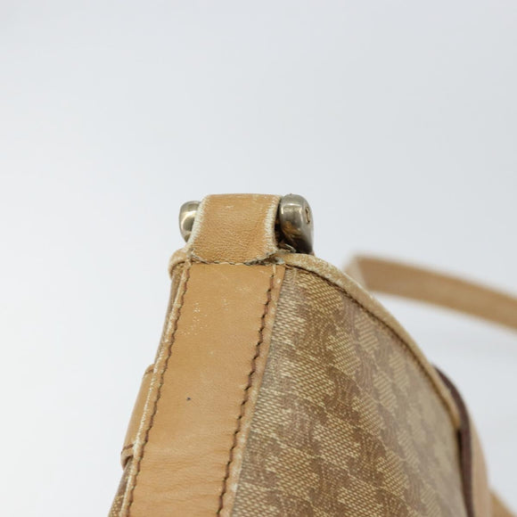 CELINE Macadam Canvas Shoulder Bag PVC Beige Gold Auth 151047