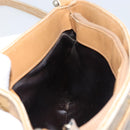 CELINE Macadam Canvas Shoulder Bag PVC Beige Gold Auth 151047-19